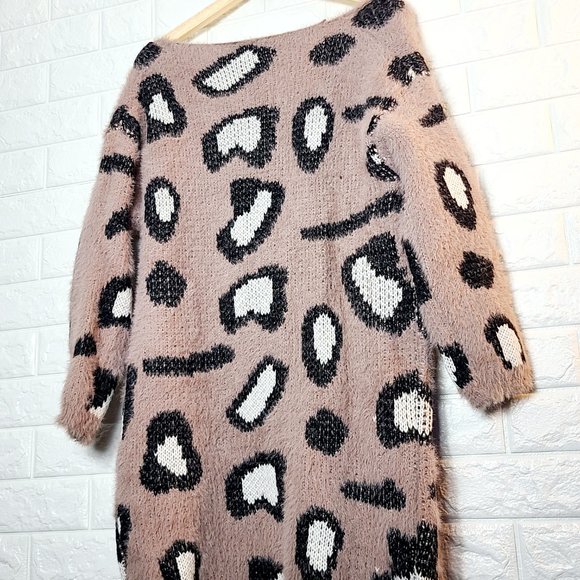 Mauve leopard print cardigan - Picture 3 of 5